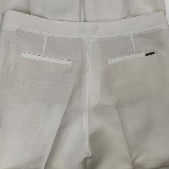 Iris Von Arnim White Linen Viscose Double Pleated Trousers  Size FR38 US8 - Picture 4 of 7